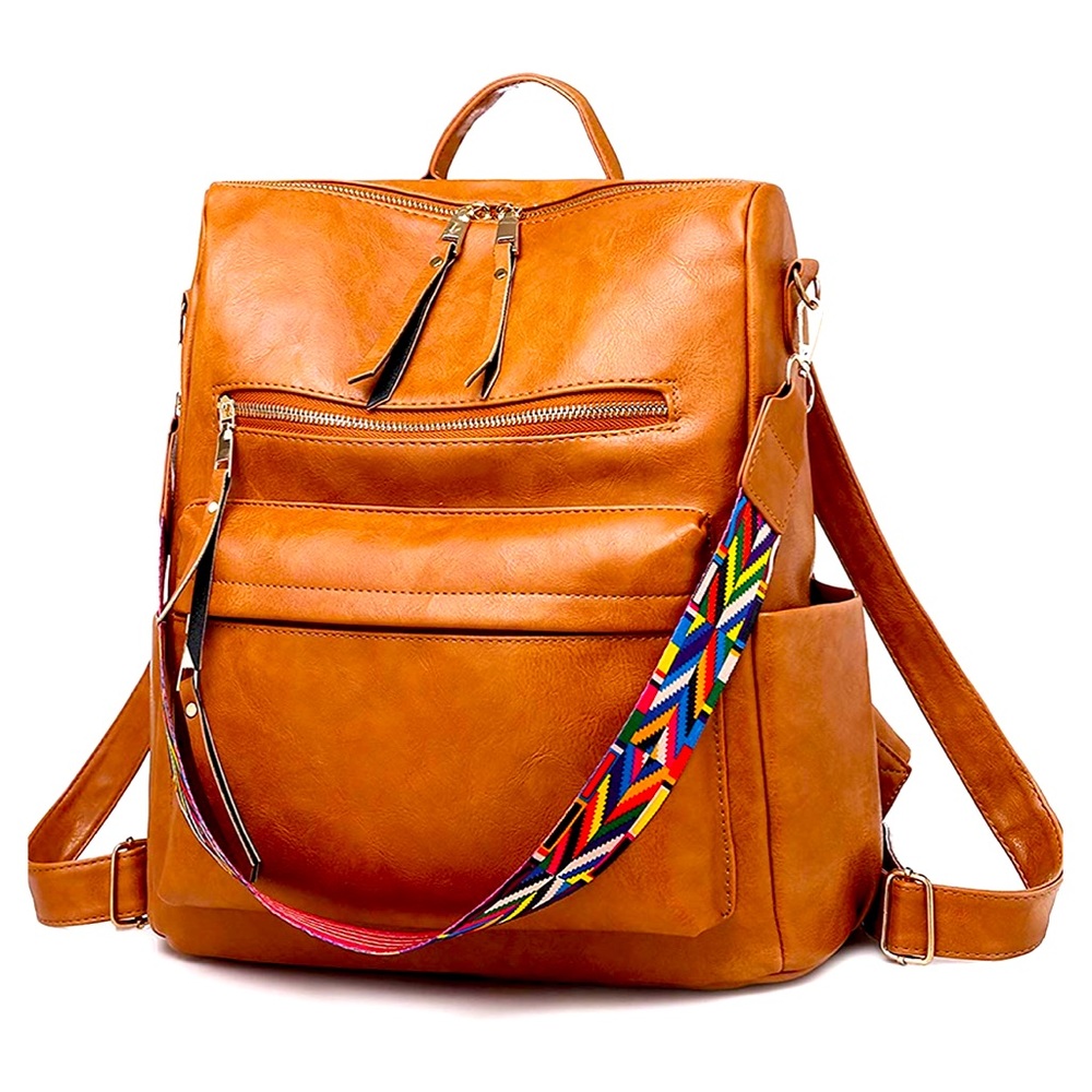 New Vegan Convertible Backpack knapsack Rucksack Purse Faux Leather Travel bag